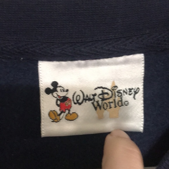 Vintage 90s Walt Disney World Mickey Mouse Blue Embroidered Crewneck Sweatshirt - Picture 4 of 5